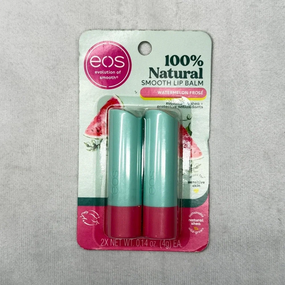 EOS 100% Natural Smooth Lip Balm Watermelon Frose 2 Pack Sticks 0.14oz Each